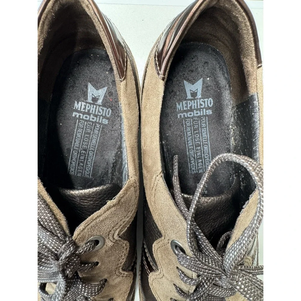 Mephisto Mobils Patrizia Brown Leather Wedge Sneakers Womens Size 7.5 US 5 EUR